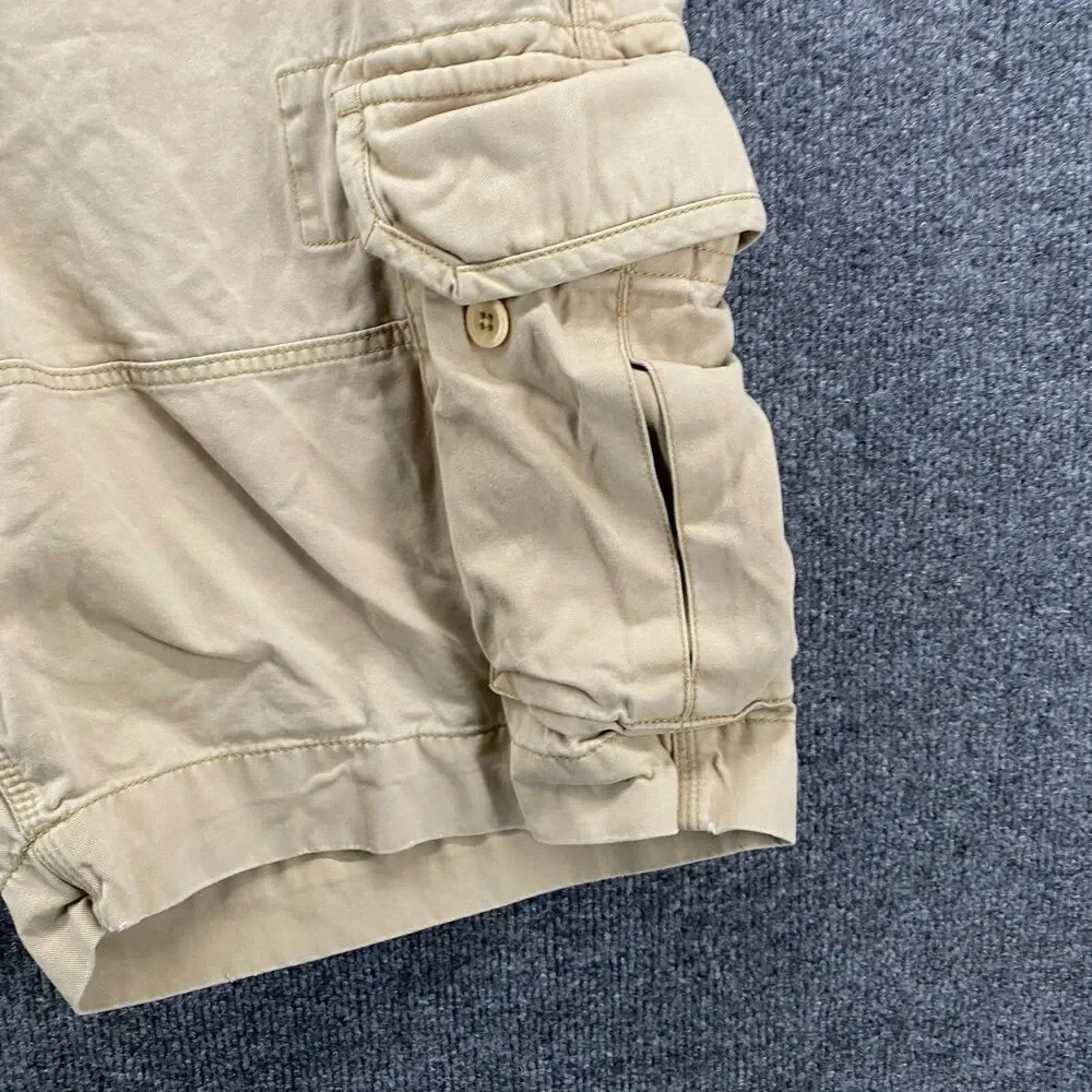 Polo Ralph Lauren Shorts Men 42 Brown Cargo Wide Leg Outdoor Hiking Baggy Casual